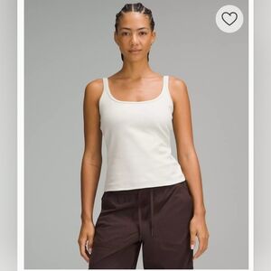 NWOT-Lululemon Slim-Fit Stretch Cotton Tank In Bone Size Small